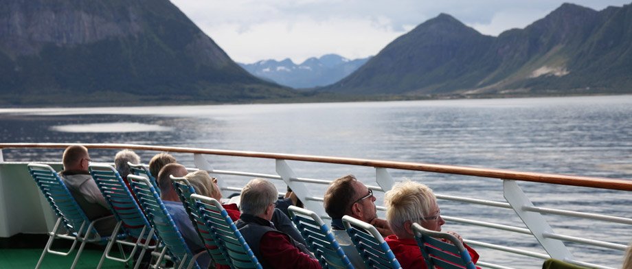 Sonnendeck an Bord der MS Polarlys