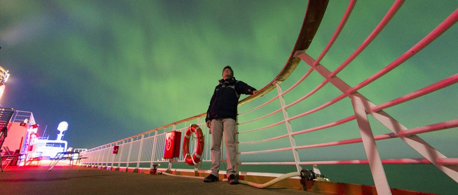 Polarlichter an Bord der MS Trollfjord beobachten