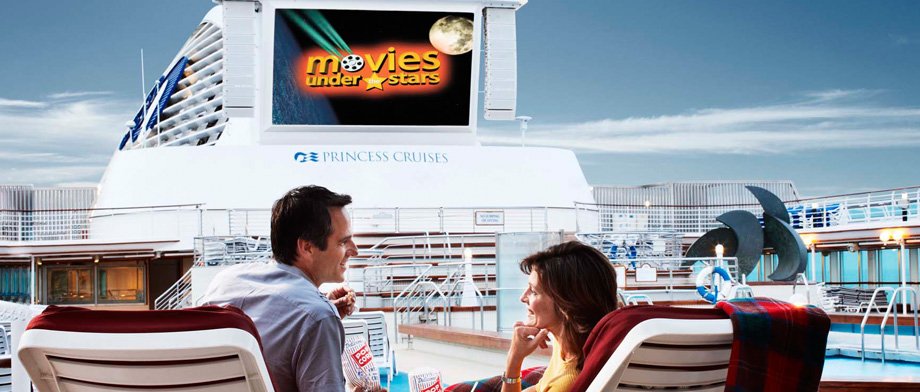 Filme mit frischer Meeresbrise auf der Crown Princess