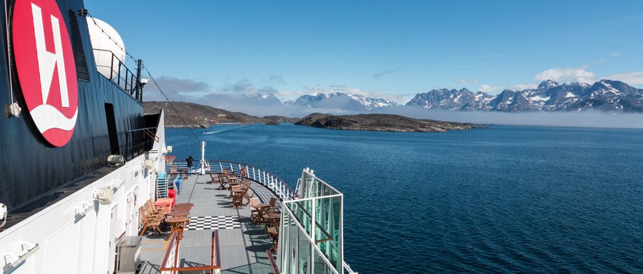 Sonnendeck am Bord der MS Fram