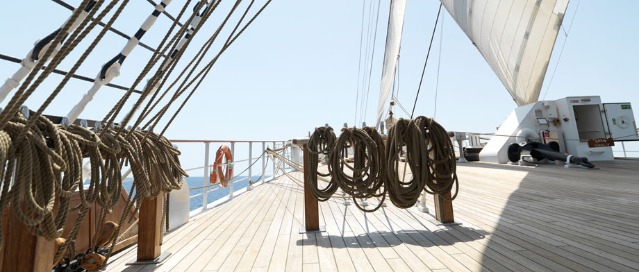 Deck an Bord der Sea Cloud Spirit