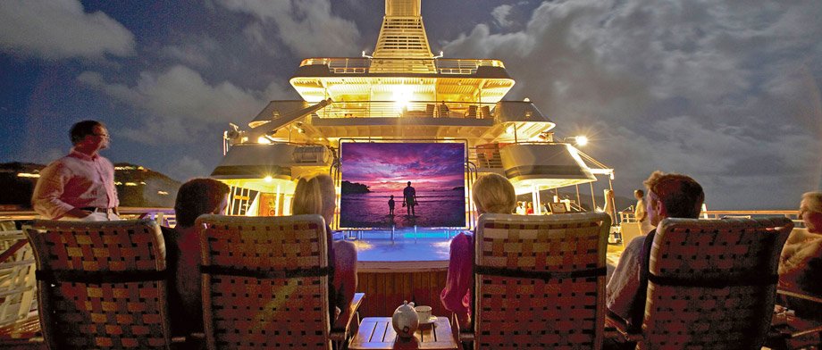 Kino unterm Sternenhimmel an Bord der SeaDream II